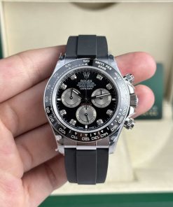 Rolex Daytona 126519LN-0004 Bright Black & Steel Diamond Dial Oysterflex 142g Super Clone 40mm