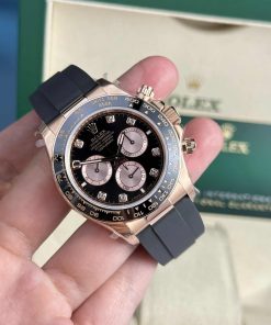 Rolex Daytona 126515LN-0004 Rose Gold Bright Black & Sundust Diamond Dial Oysterflex 142g Super Clone 40mm