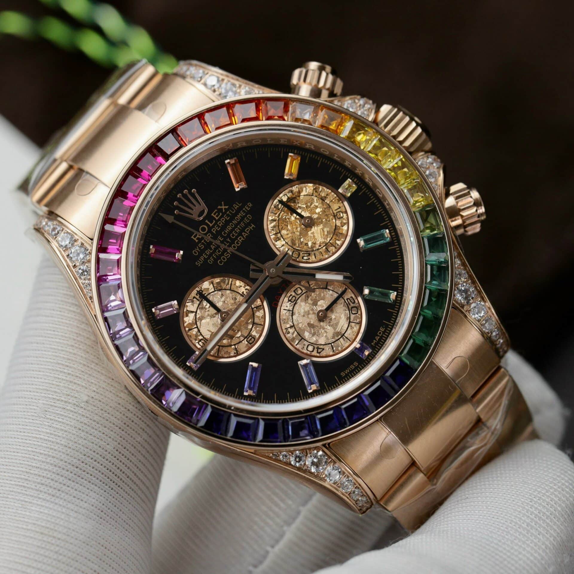 Rolex Daytona Rainbow 116595 Rose Gold Calibre 4130 Super Clone 40mm - Image 3