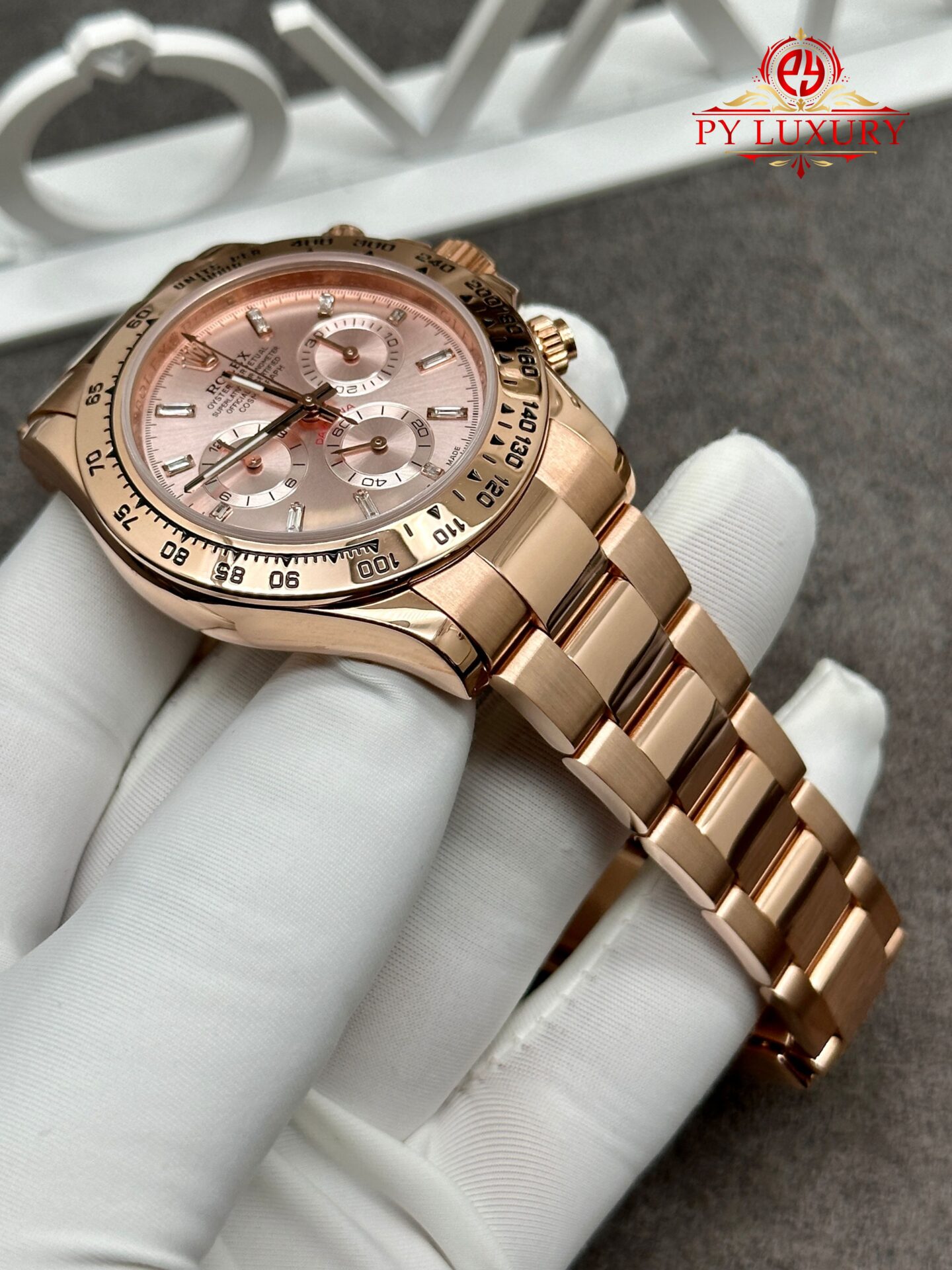 Rolex Daytona 116505-0017 CNC 1:1 Custom Made 18K Solid Gold CVD Diamonds 40mm - Image 3