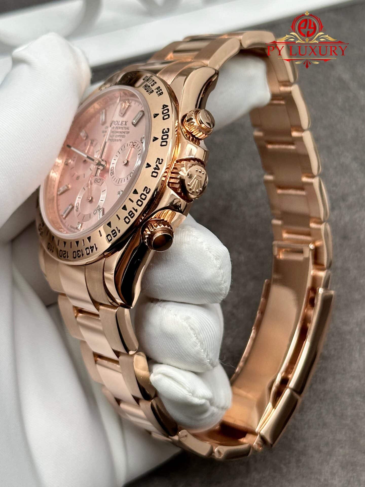 Rolex Daytona 116505-0017 CNC 1:1 Custom Made 18K Solid Gold CVD Diamonds 40mm - Image 5