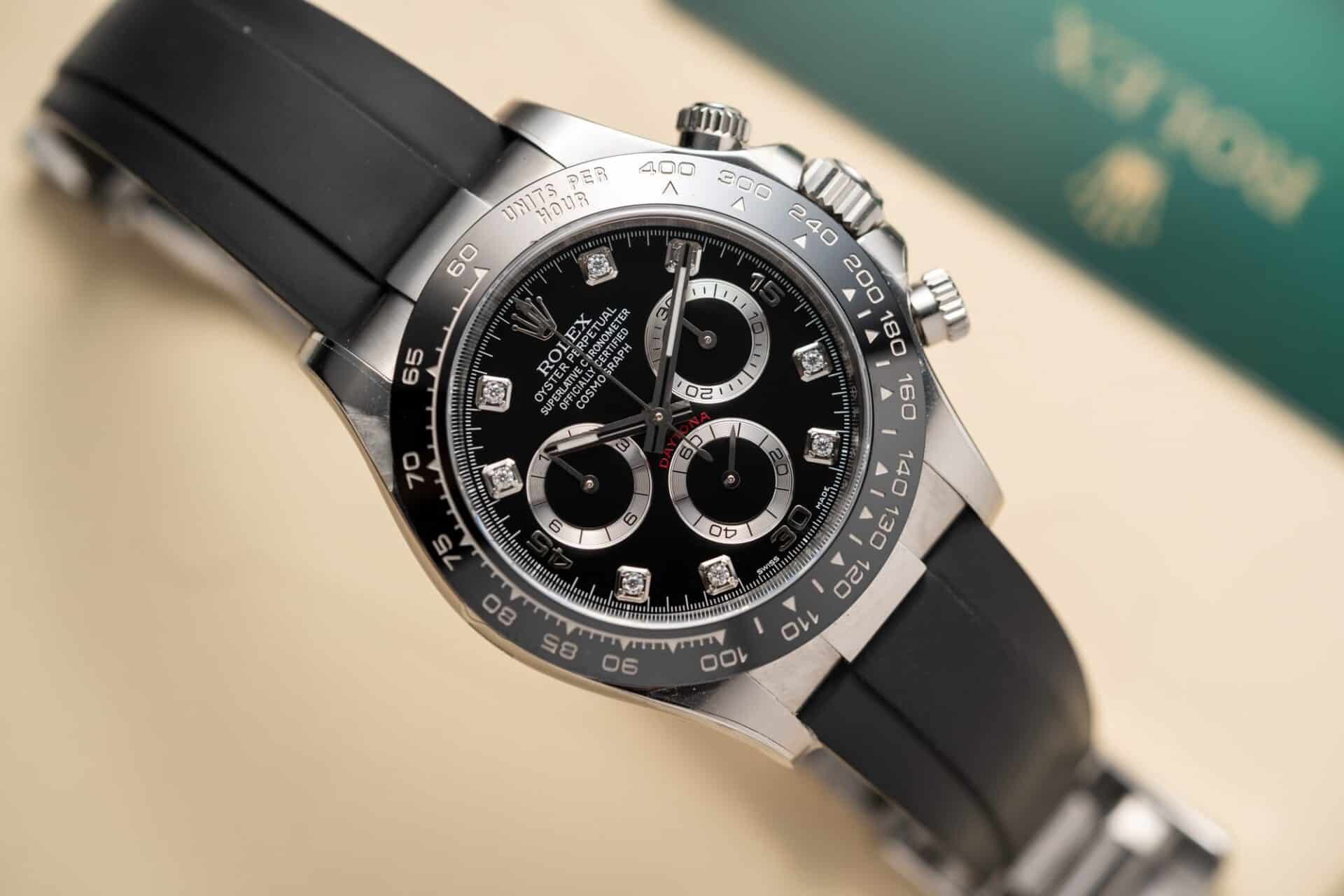 Rolex Daytona Godzilla Black Diamond Dial Oysterflex 1:1 Replica Clean Factory 40mm
