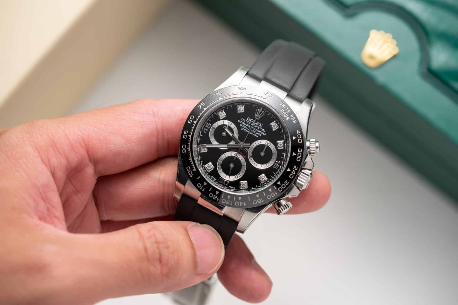 Rolex Daytona Godzilla Black Diamond Dial Oysterflex 1:1 Replica Clean Factory 40mm - Image 2