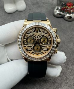 Rolex Cosmograph Daytona 116588TBR Eye Of The Tiger Custom Made 18K Solid Gold Oysterflex Strap 40mm