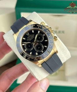 Rolex Cosmograph Daytona 116518LN Yellow Gold Black Dial Oysterflex Strap 1:1 Best Copy Clean Factory 40mm