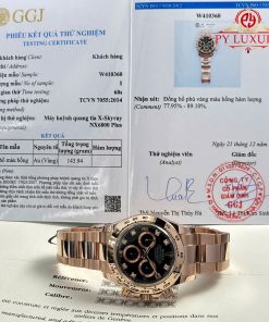 Rolex Daytona 116505-0015 Black Diamond-set Dial 18K Rose Gold Wrapped Oyster Bracelet 1:1 Super Clone 40mm