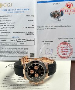 Rolex Daytona 116515LN Black Dial 18K Rose Gold Wrapped Oysterflex 1:1 Best Replica 40mm