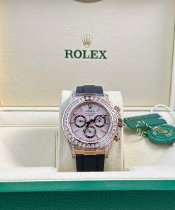 Rolex Daytona 126535TBR-0002 Sundust Diamond-set Dial CZ Stones Bezel & Lugs Oysterflex Super Clone 40mm