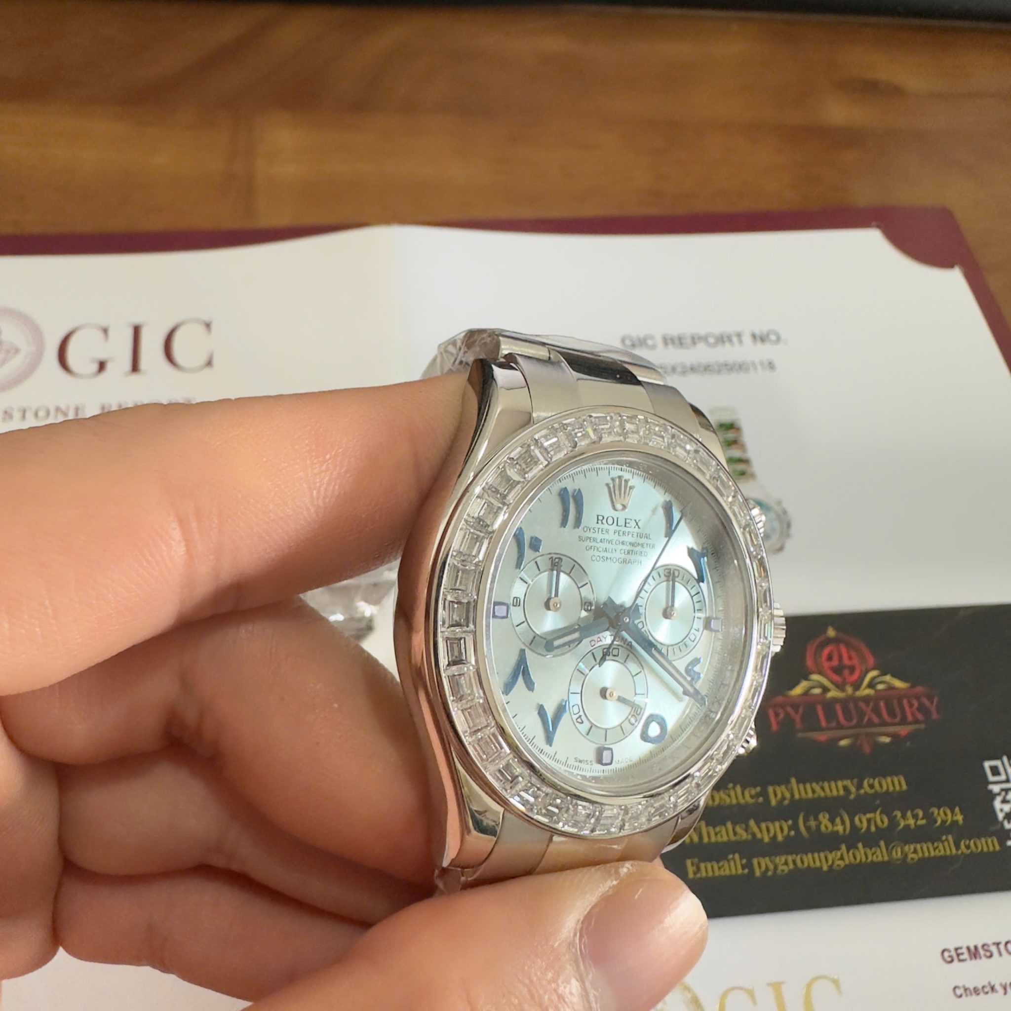 Rolex Daytona 116576TBR-0005 Platinum Arabic Dial Baguette Diamonds 40mm - Image 5