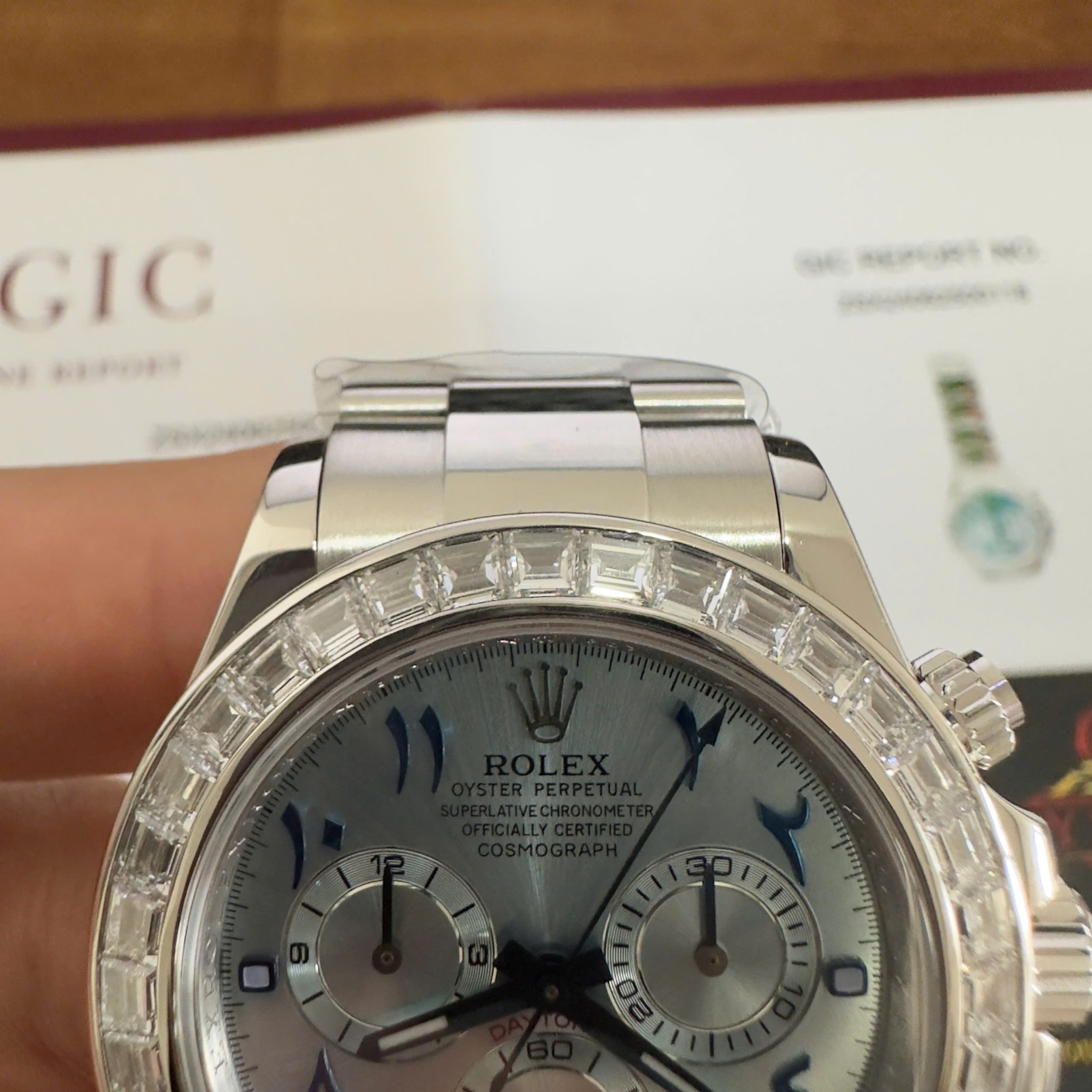 Rolex Daytona 116576TBR-0005 Platinum Arabic Dial Baguette Diamonds 40mm - Image 8