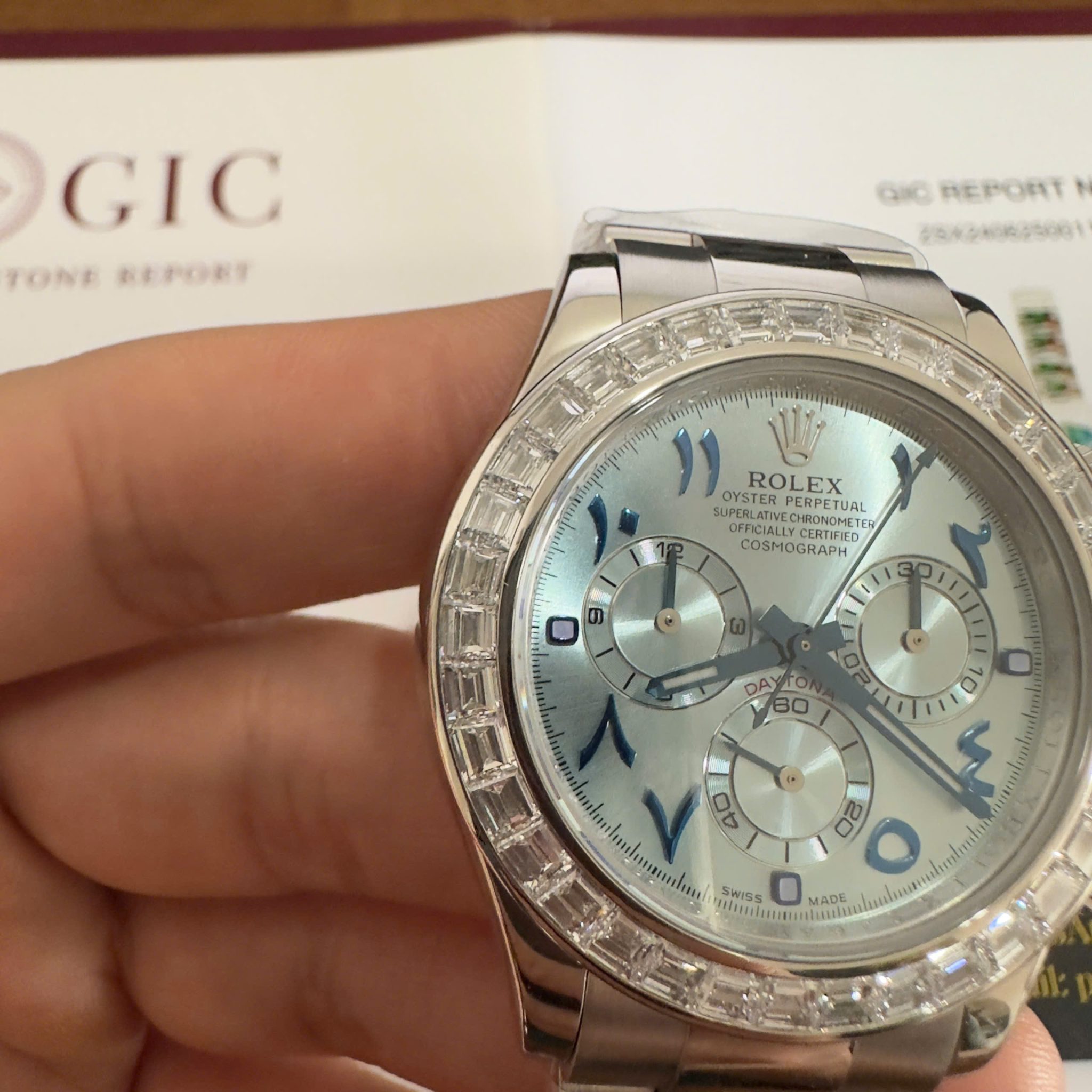 Rolex Daytona 116576TBR-0005 Platinum Arabic Dial Baguette Diamonds 40mm - Image 11