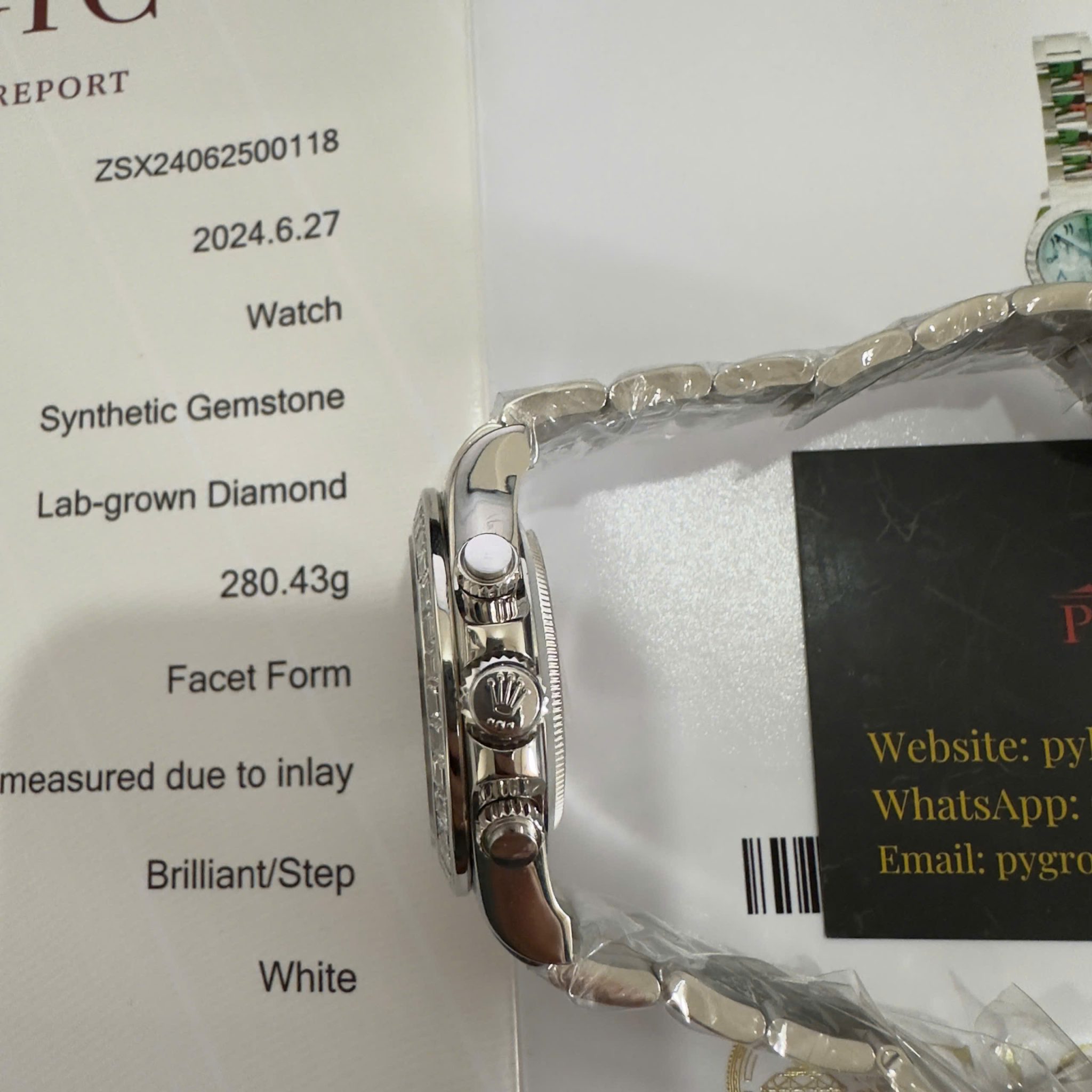 Rolex Daytona 116576TBR-0005 Platinum Arabic Dial Baguette Diamonds 40mm - Image 12