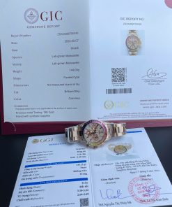 Rolex Daytona 116595RBOW Rainbow Pave Diamond Dial 18K Gold Wrapped Custom Moissanite Best Replica 40mm