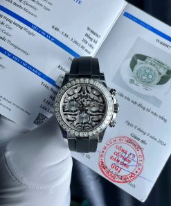 Rolex Daytona 'Eye Of The Tiger' 116589TBR Custom Moissanite Rubber Strap Best Replica 40mm