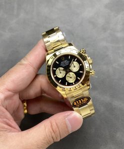 Rolex Daytona 126508-0002 Yellow Gold Black & Champagne-Color Dial 180g Top Quality Replica QF 40mm