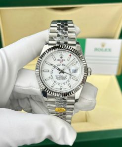 Rolex Sky-Dweller 326934 White Dial Jubilee Bracelet Best Replica ZF 42mm