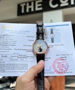 Rolex Cellini Moonphase 50535 18K Rose Gold Wrapped Leather Best Replica 39mm