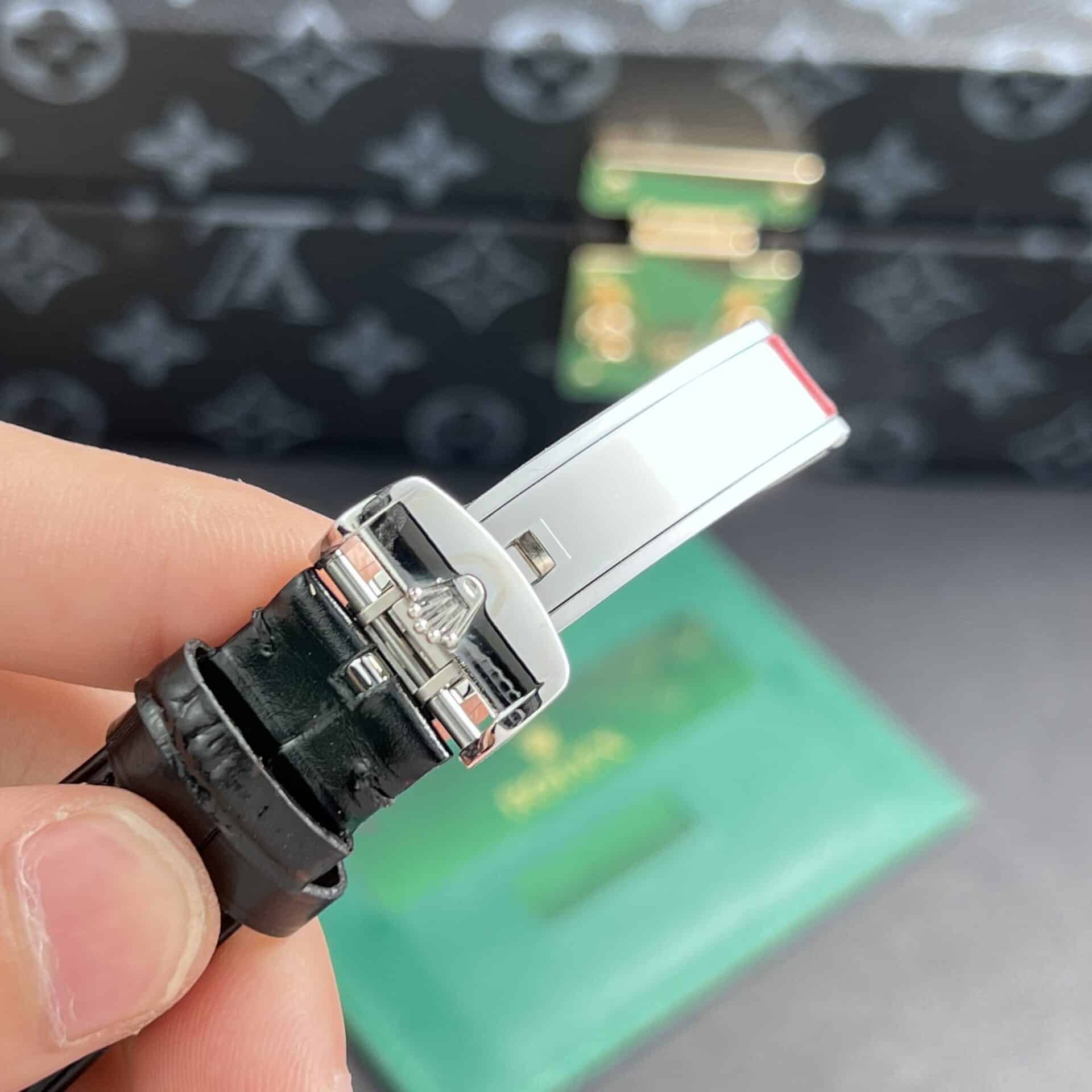 Rolex Cellini Moonphase White Gold Moonphase White Dial Leather Replica 39mm - Image 7