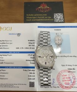 Rolex Day-Date 228349RBR Custom Moissanite Bezel Paved Moissanite Dial GMF V3 Best Replica 40mm