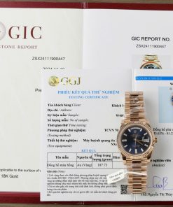 Rolex Day-Date 40 Blue Baguette Dial 18K Rose Gold Wrapped Best Replica Q Factory 40mm