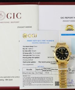 Rolex Day-Date 228238-0007 Black Motif Index Dial 18K Gold Wrapped Best Replica V3 GMF 40mm