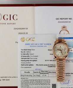 Rolex Day-Date 228235 Sundust Baguette Diamond Dial 18K Rose Gold Wrapped Best Replica V3 GMF 40mm