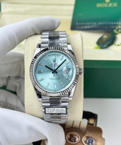 Rolex Day-Date 228236-0006 Q Factory Ice Blue Baguette Dial 188g Best Replica 40mm