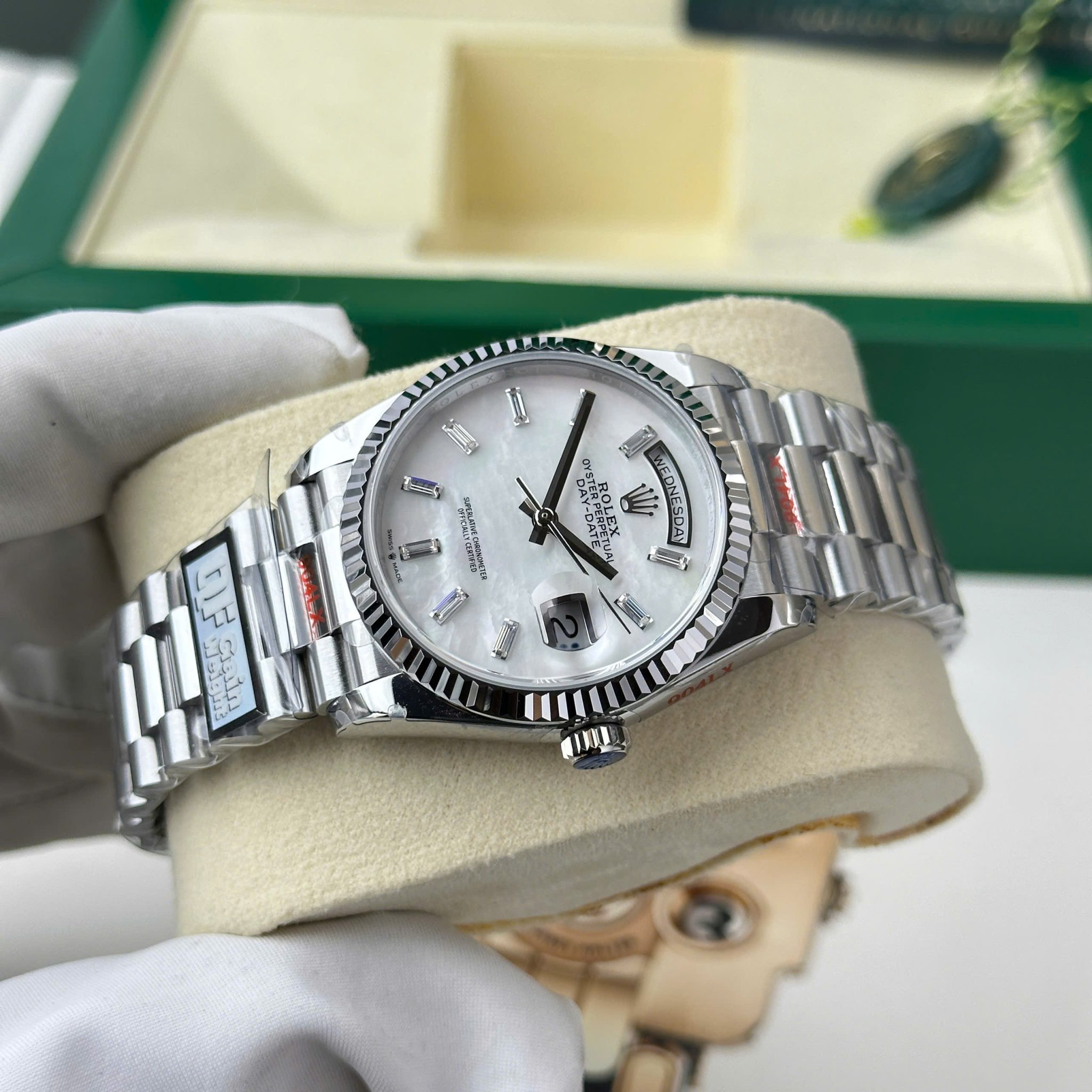 Rolex Day-Date 128239-0065 White MOP Dial Gain Weight 1:1 Replica QF 36mm - Image 5