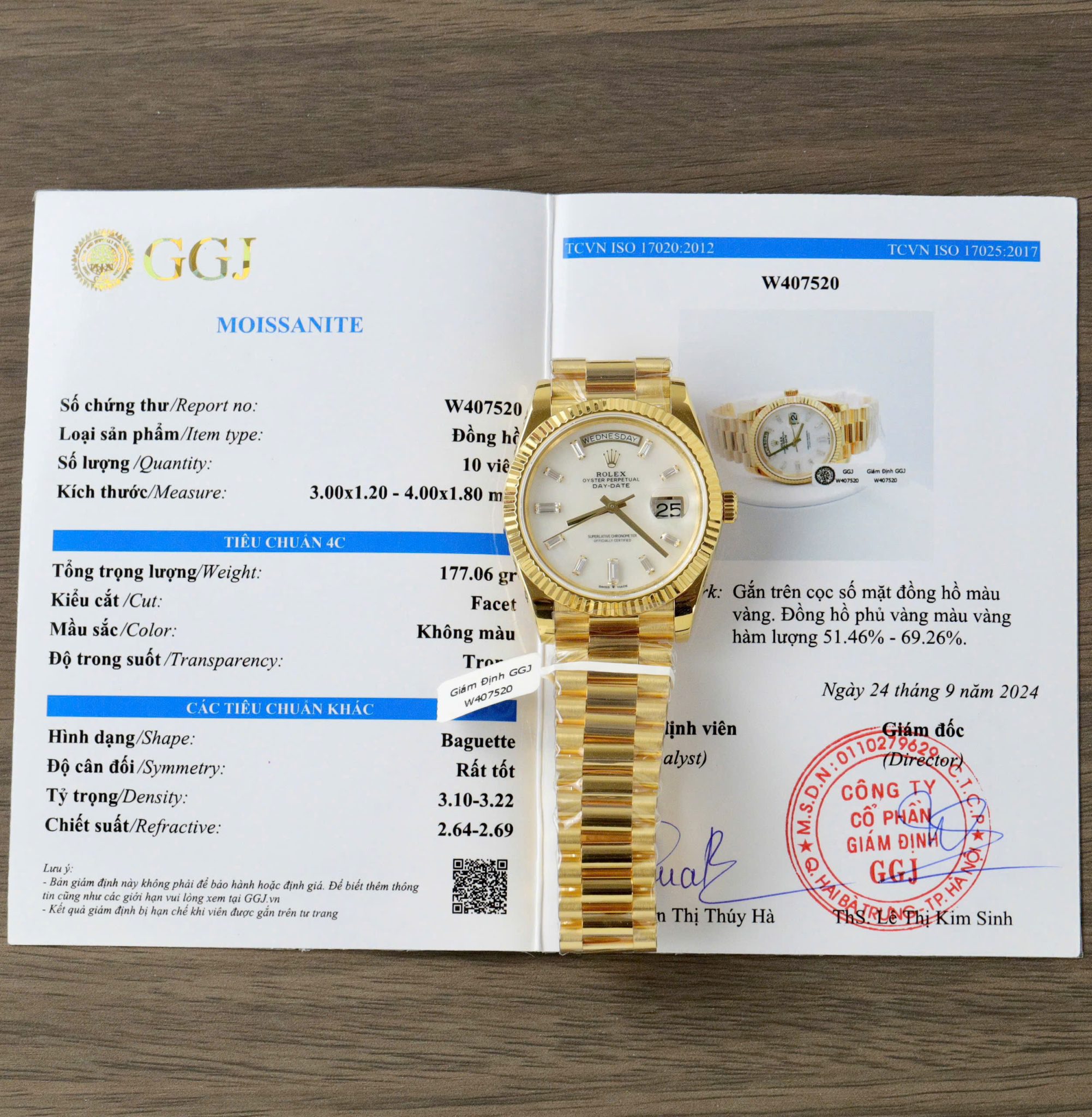 Rolex Day-Date 228238-0071 MOP Baguette Moissanite Index Dial 18K Yellow Gold Wrapped GMF V3 Best Replica 40mm
