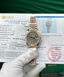 Rolex Datejust 126331 Two Tone Slate Motif Index Dial 10K Everose Gold Wrapped Jubilee Best Replica 41mm