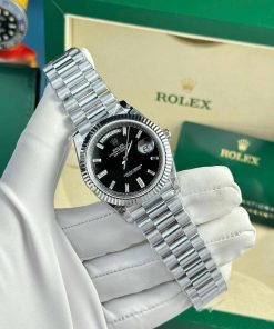 Rolex Day-Date 228239 Black Baguette Dial 187g Super Clone QF 40mm