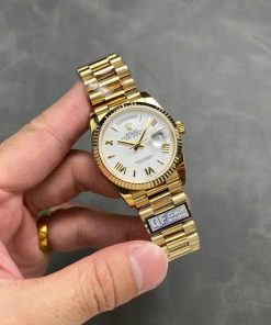 Rolex Day-Date 128238-0113 Yellow Gold White Dial 158g 1:1 Best Replica QF 36mm