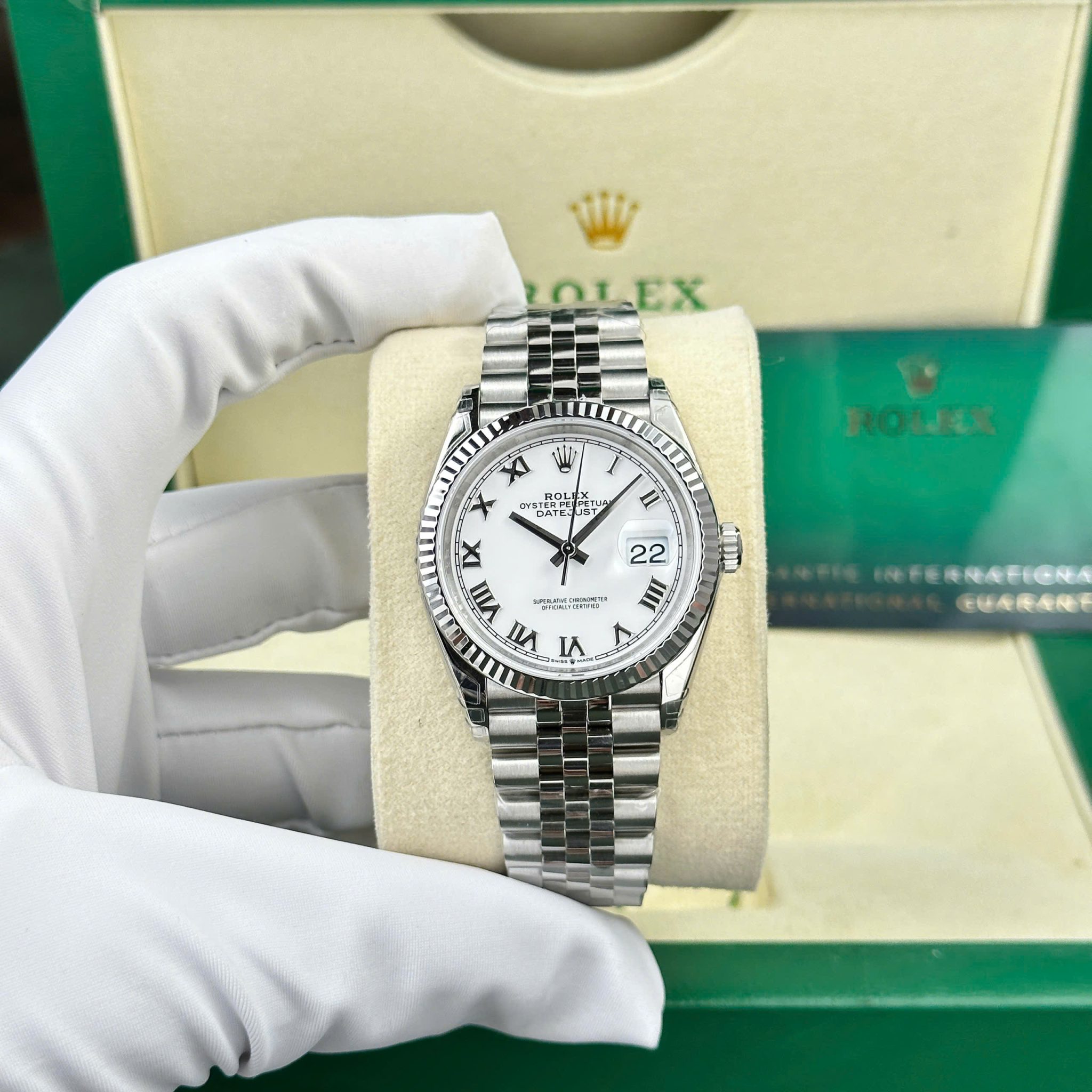 Rolex Datejust 126234-0025 White Roman Index Dial Jubilee 1:1 Replica VSF 36mm
