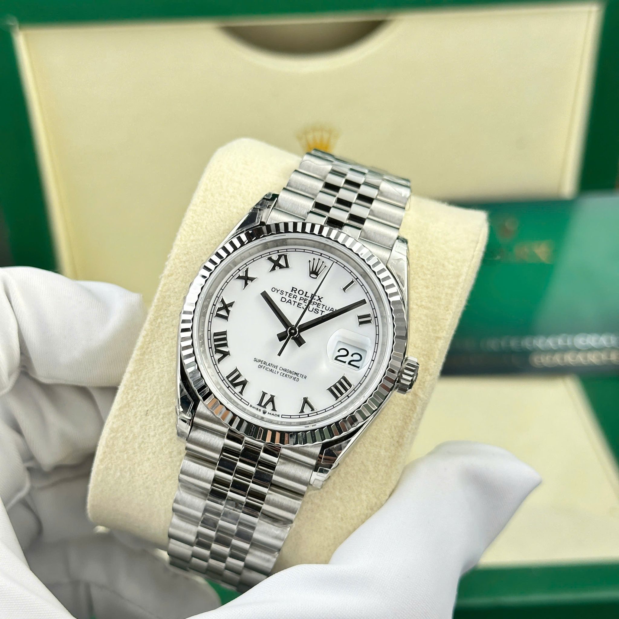 Rolex Datejust 126234-0025 White Roman Index Dial Jubilee 1:1 Replica VSF 36mm - Image 2