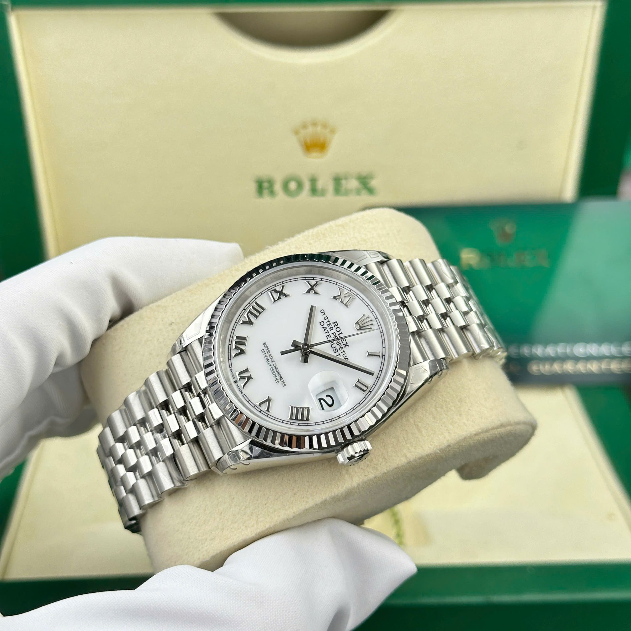 Rolex Datejust 126234-0025 White Roman Index Dial Jubilee 1:1 Replica VSF 36mm - Image 4