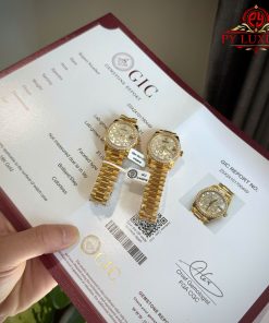 Rolex Datejust 278288PAVEO MOP Butterfly Dial 18K Gold Wrapped Moissanite Bezel Best Replica 31mm