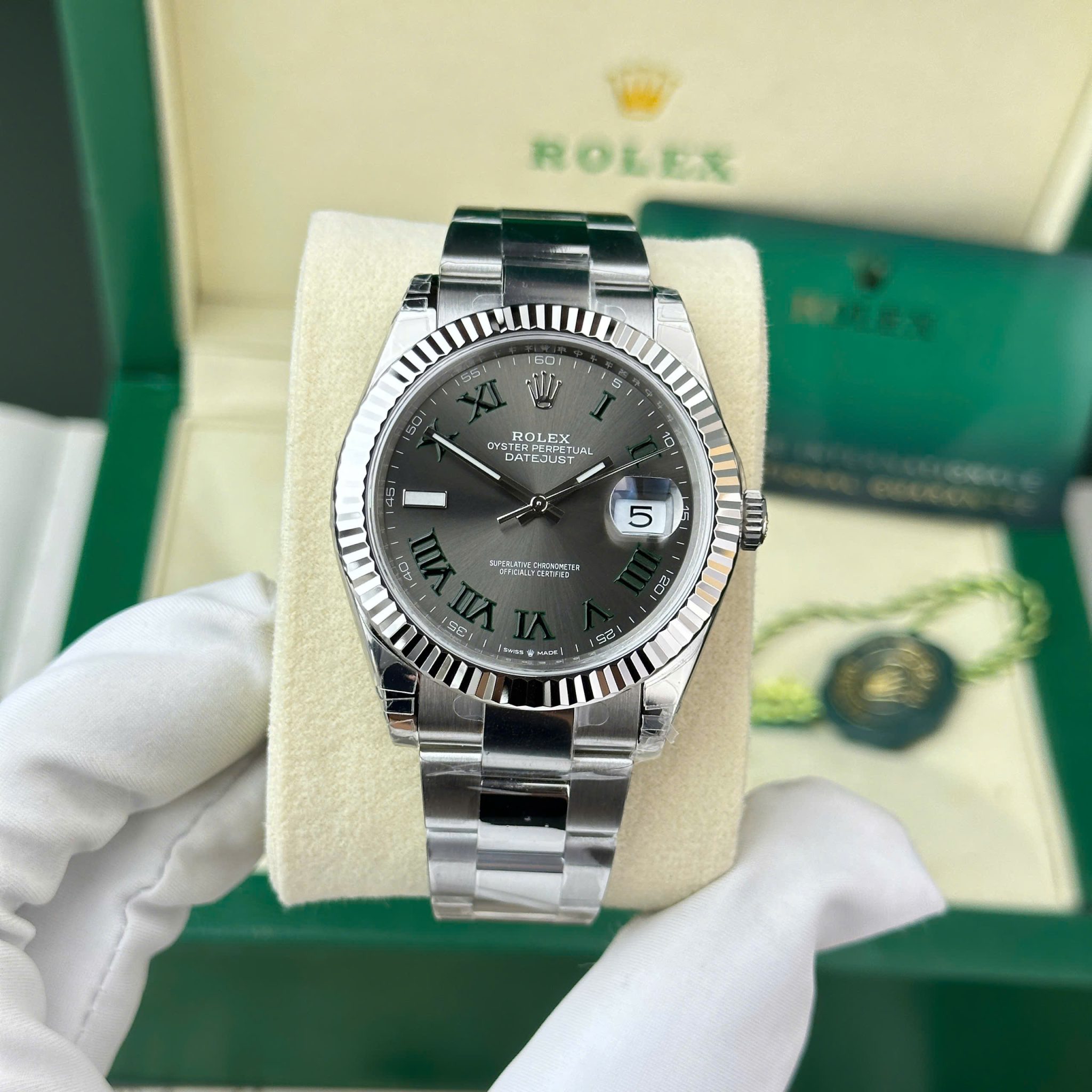 Rolex Datejust 126334-0021 Wimbledon Slate Dial Oyster Bracelet 1:1 Super Clone VSF 41mm