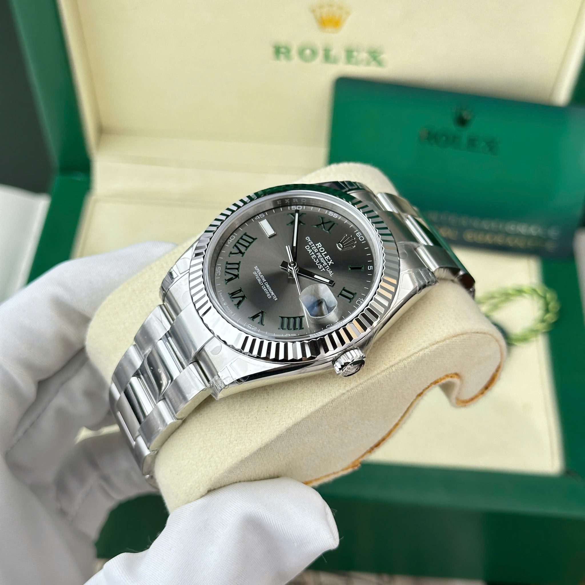 Rolex Datejust 126334-0021 Wimbledon Slate Dial Oyster Bracelet 1:1 Super Clone VSF 41mm - Image 3