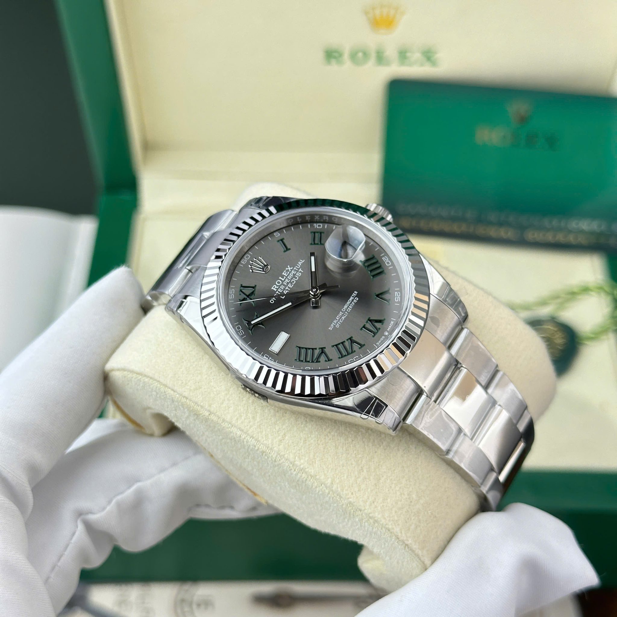 Rolex Datejust 126334-0021 Wimbledon Slate Dial Oyster Bracelet 1:1 Super Clone VSF 41mm - Image 4