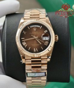 Rolex Day-Date 128235-0075 Brown Ombré Roman Dial 158g Best Replica QF 36mm