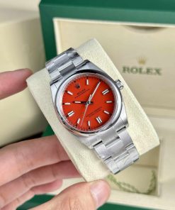 Rolex Oyster Perpetual 41 124300-0007 Red Coral Dial Top Quality Replica Clean Factory