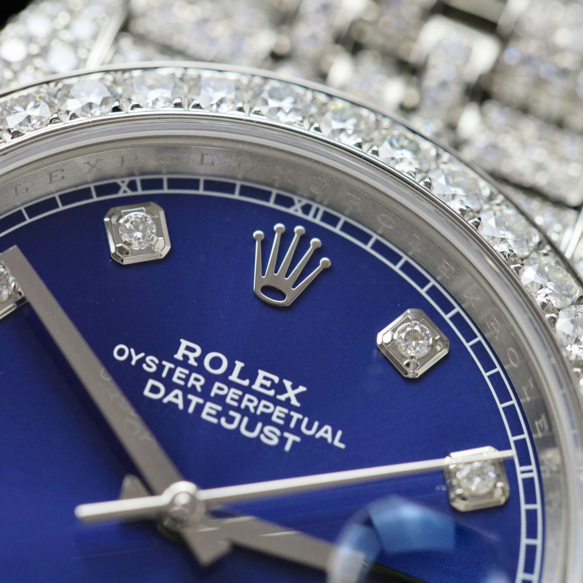 Rolex Datejust 41 Blue Diamond Dial Jubilee Iced Out Moissanite Best Replica 41mm - Image 6
