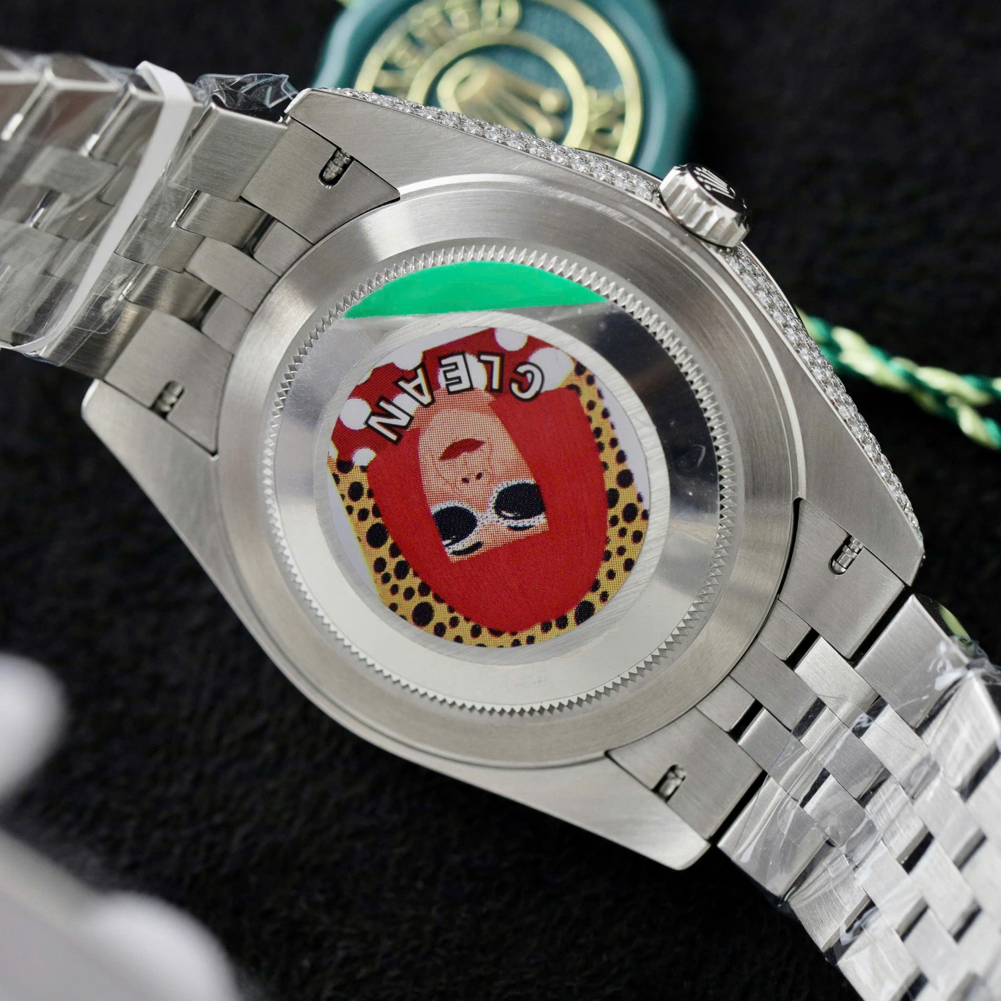 Rolex Datejust 41 Blue Diamond Dial Jubilee Iced Out Moissanite Best Replica 41mm - Image 11