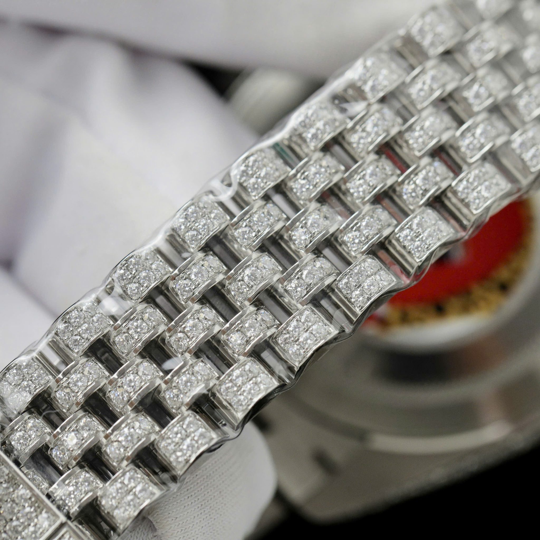 Rolex Datejust 41 Blue Diamond Dial Jubilee Iced Out Moissanite Best Replica 41mm - Image 12