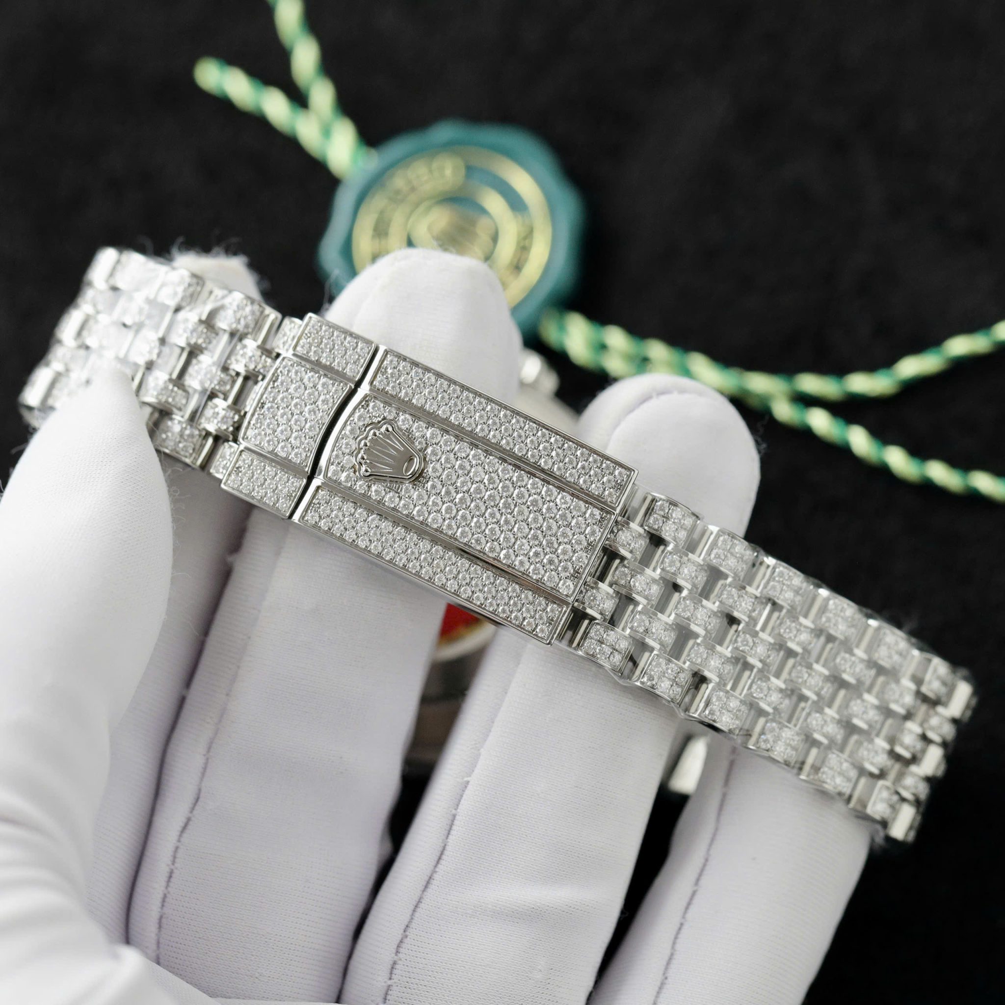 Rolex Datejust 41 Blue Diamond Dial Jubilee Iced Out Moissanite Best Replica 41mm - Image 13