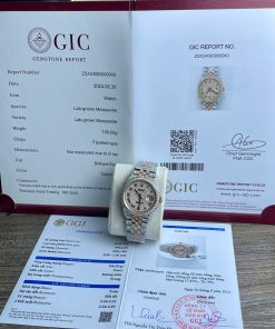 Rolex Datejust Two Tone 18K Gold Wrapped Roman Dial Iced Out Moissanite Best Replica 36mm