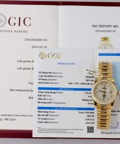 Rolex Day-Date 228348RBR-0037 Diamond Paved Dial 18k Gold Wrapped Customized Moissanite GMF V3 Super Clone 40mm