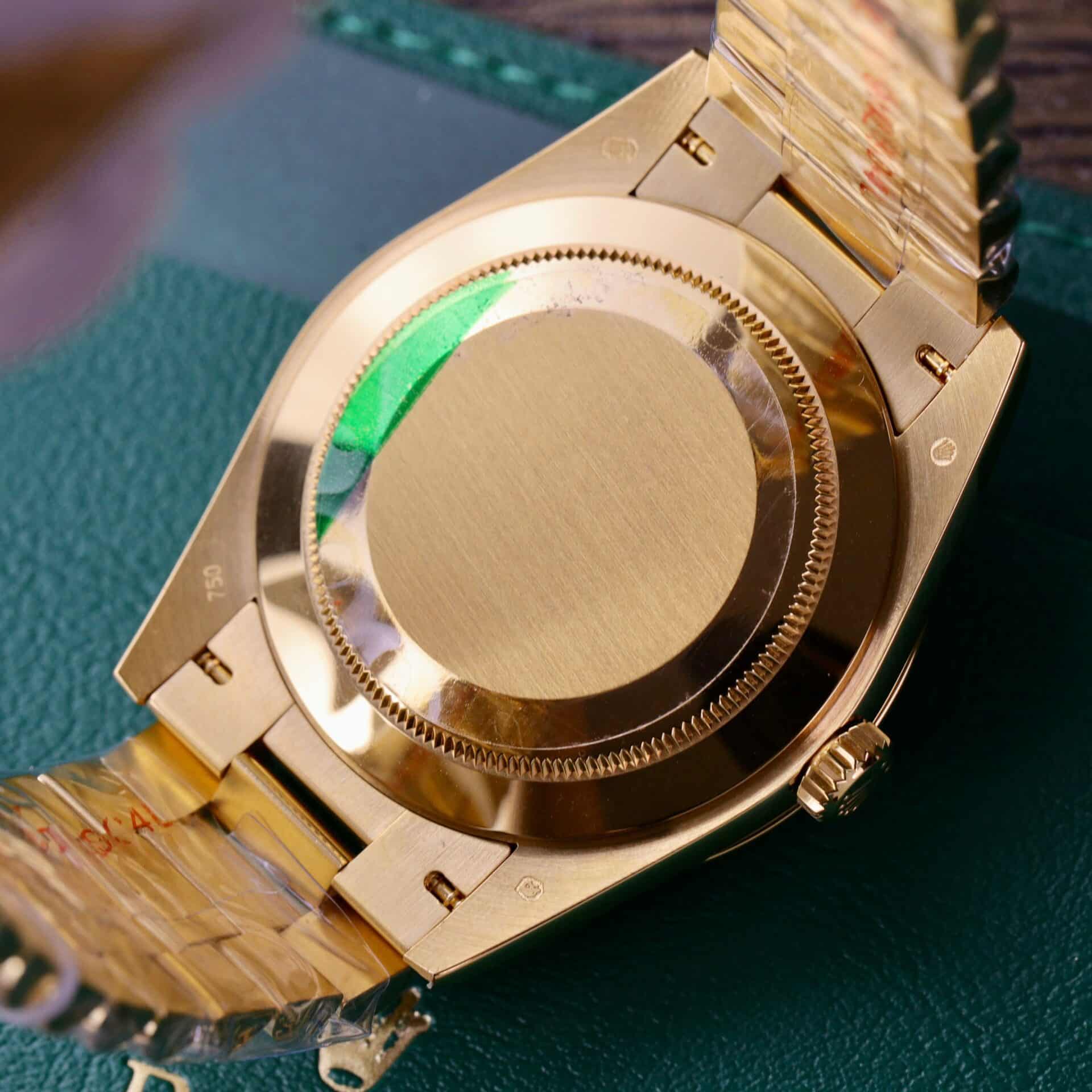 Rolex Day-Date 228348RBR 18K Yellow Gold Wrapped Champagne Baguette Diamond Dial Moissanite Bezel 173g GMF V3 40mm - Image 8