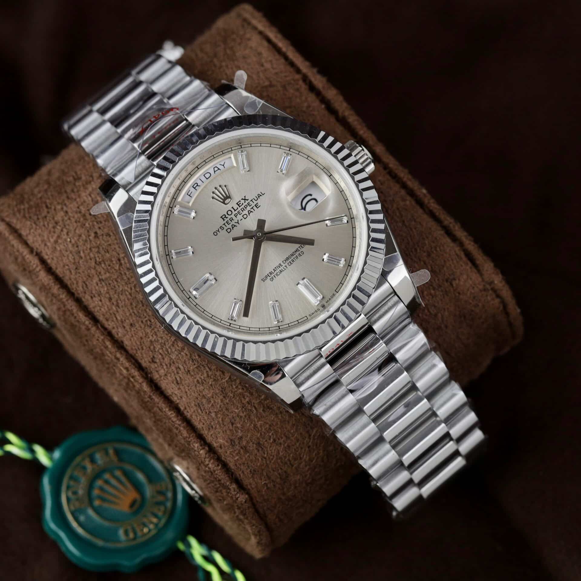 Rolex Day-Date 228239 Silver Baguette Dial 177g Best Replica V3 GMF 40mm - Image 3