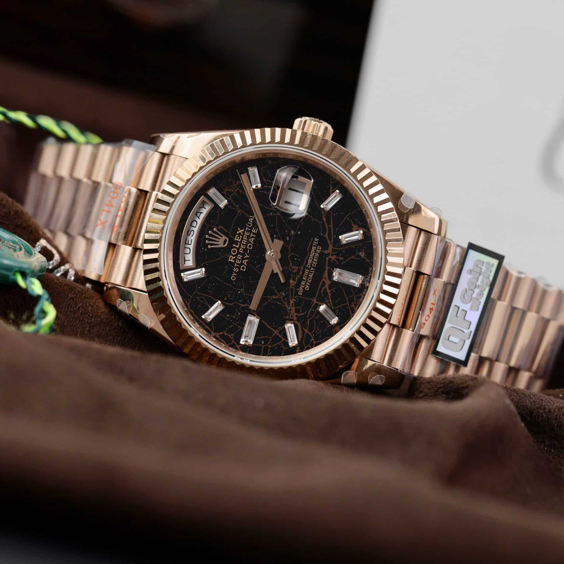 Rolex Day-Date 228235 Rose Gold Einsenkiesel Baguette Dial 186g Best Replica Q Factory 40mm - Image 4